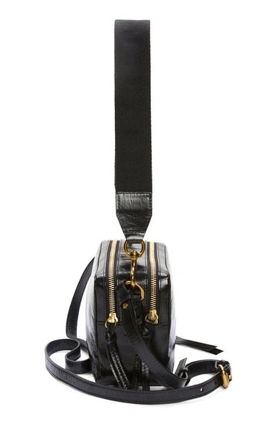 Shop Isabel Marant Wardy Crinkle Leather Camera Bag In Black
