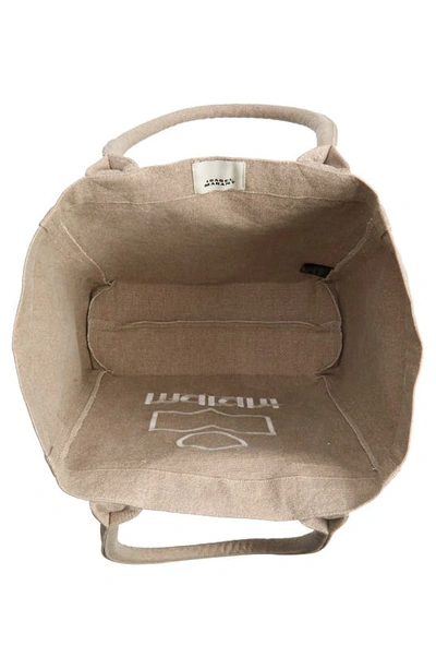 Isabel Marant Small Yenky Embroidered Logo Tote In Beige
