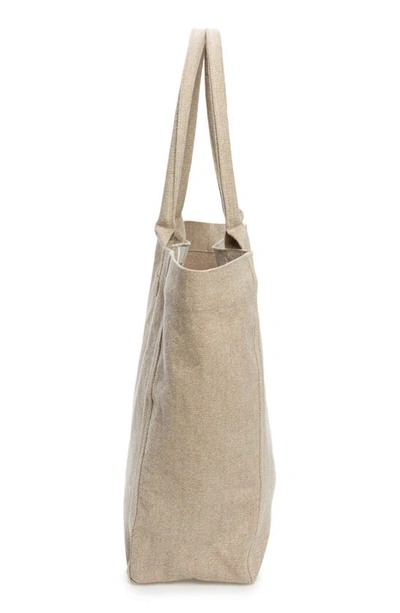 Shop Isabel Marant Small Yenky Embroidered Logo Tote In Beige