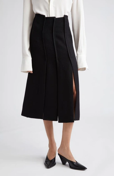 Shop Proenza Schouler Textured Twill Paneled Midi Skirt In Black