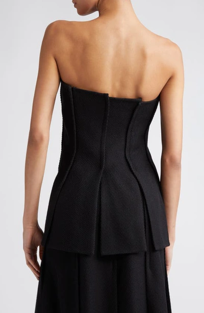 Shop Proenza Schouler Textured Twill Paneled Bustier Top In Black