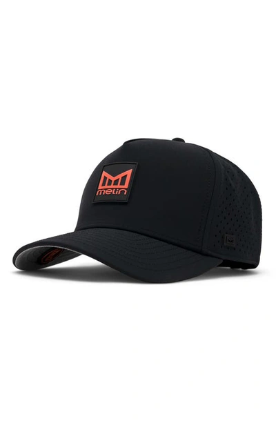 Shop Melin Odyssey Stacked Hydro Performance Adjustable Baseball Cap In Black/ Infrared