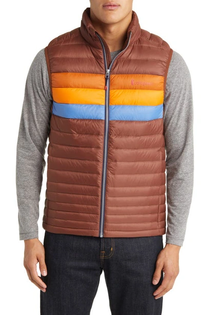 Shop Cotopaxi Fuego Water Resistant 800 Fill Power Down Vest In Acorn Stripes