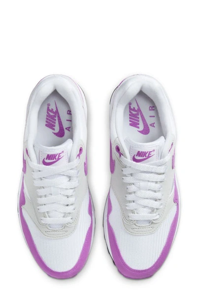 Shop Nike Air Max 1 '87 Sneaker In Grey/ Fuchsia/ White/ Black