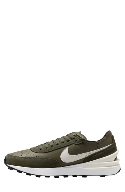 Shop Nike Waffle One Leather Sneaker In Olive/ Sail/ Khaki/ White