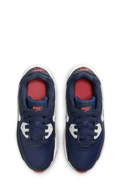 Shop Nike Kids' Air Max 90 Ltr Sneaker In Obsidian/ White/ Navy/ Red