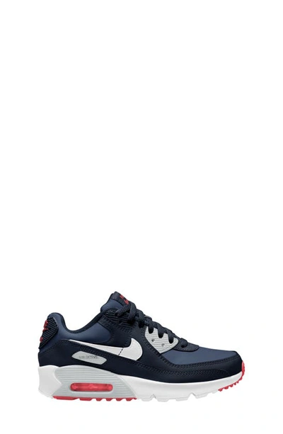 Nike Kids' Air Max 90 Ltr Sneaker In Obsidian/ White/ Navy/ Red | ModeSens