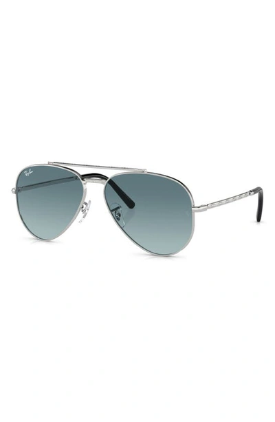 Ray Ban Ray-ban New Aviator 58mm Gradient Sunglasses In Silver