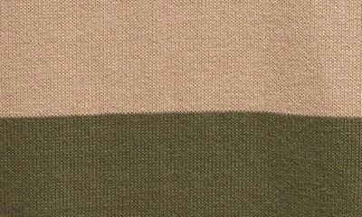 Shop Miles Baby Kids' Lichen & Latte Stripe Organic Cotton Sweater In Green Olive
