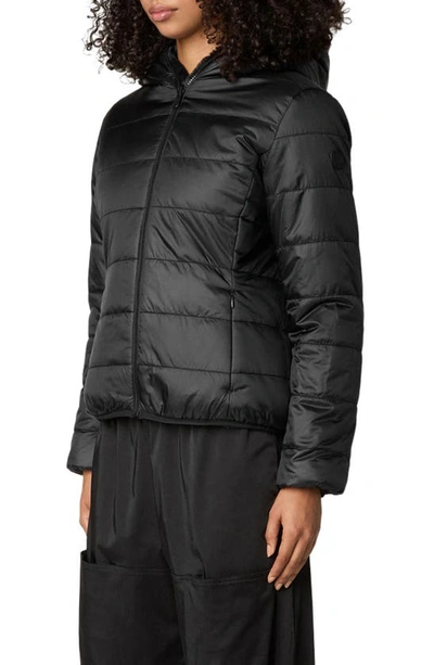 Shop Save The Duck Laila Faux Fur Lined Reversible Recycled Polyester Puffer Jacket In Black