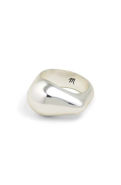 Shop Madewell Droplet Signet Band Ring In Light Silver Ox