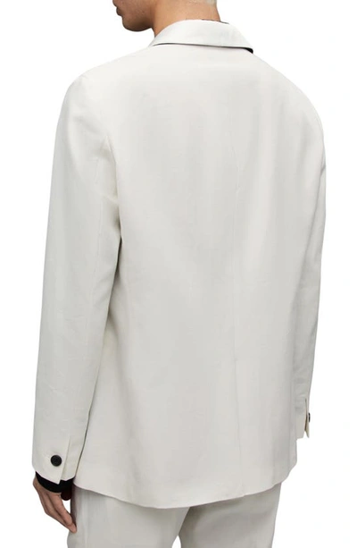 Shop Allsaints Canis Satin Trim Blazer In Chalk White