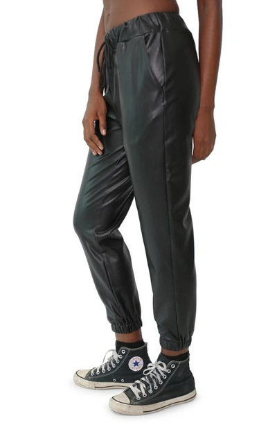 Shop Electric & Rose Downtown Faux Leather Joggers In Onyx