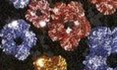 Marchesa Notte Strapless Plunging Floral Sequin Column Gown In Black Multi