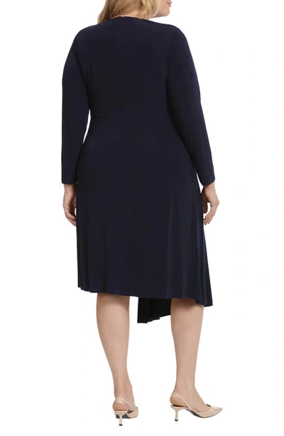 Shop Maggy London Gathered Dress In Moonlight Navy