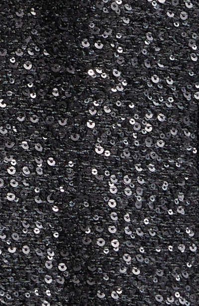 Shop L Agence Scarlet Sequin Crop Blazer In Black Sequin Tweed