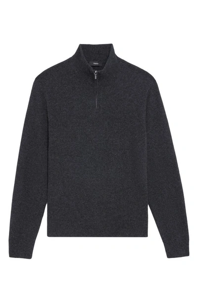 Shop Theory Hilles Quarter Zip Cashmere Sweater In Pestle Melange