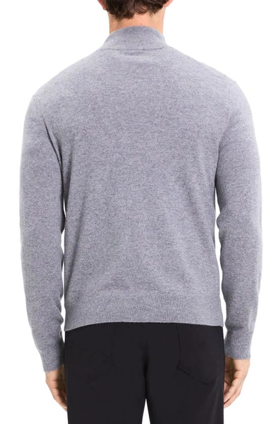 Shop Theory Hilles Quarter Zip Cashmere Sweater In Derby Heather