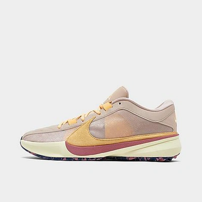 Shop Nike Zoom Freak 5 Basketball Shoes In Fossil Stone/celestial Gold/alabaster