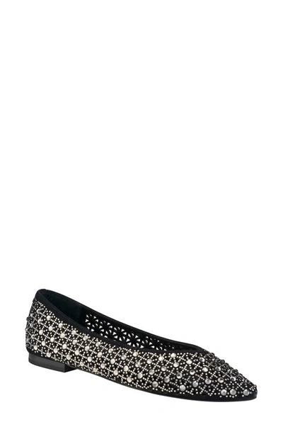 Shop Birdies Goldfinch Pointed Toe Flat In Pewter Crystal Suede