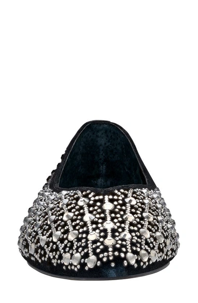 Birdies Goldfinch Pointed Toe Flat In Pewter Crystal Suede