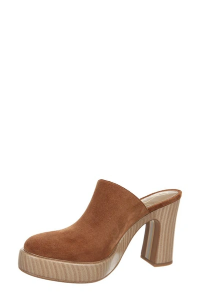 Shop Sam Edelman Shiloh Leather Heel Mule In Frontier Brown