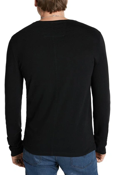 Shop John Varvatos Marlow Slub Long Sleeve T-shirt In Black