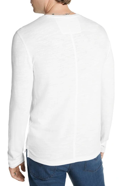 Shop John Varvatos Marlow Slub Long Sleeve T-shirt In White