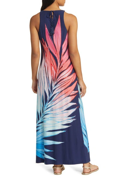 Shop Tommy Bahama Jasmina Perfectly Palm Sleeveless Maxi Dress In Island Navy