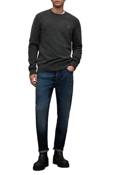 Shop Allsaints Statten Crewneck Sweater In Cinder Black Marl