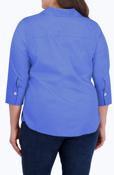 Shop Foxcroft Paige Button-up Shirt In Cornflower