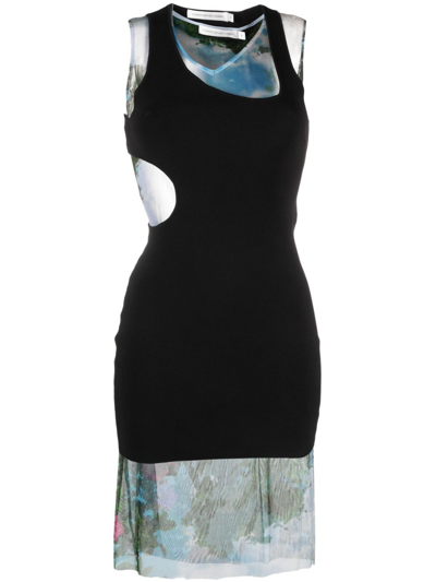 Shop Christopher Esber Black Lucid Encircled Edge Mini Dress In Blue