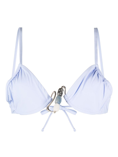 Shop Christopher Esber Blue Nebular Crystal Bikini Top