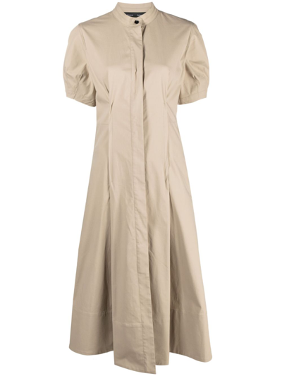 Shop Proenza Schouler Neutral Tracey Cotton Midi Dress In Brown