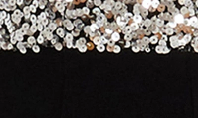 Dress The Population Fernanda Sequin Bodice Strapless Jumpsuit In Silverlack