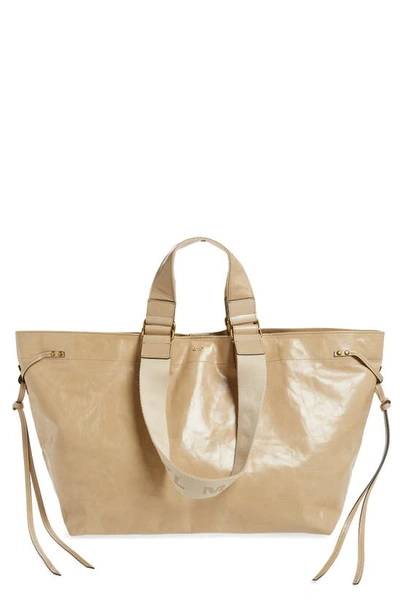 Shop Isabel Marant Wardy Leather Tote In Sand
