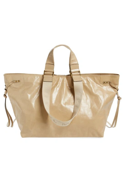 Shop Isabel Marant Wardy Leather Tote In Sand
