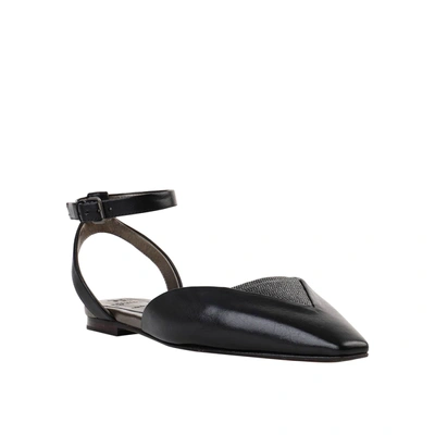 Shop Brunello Cucinelli Flat Leather Sandals