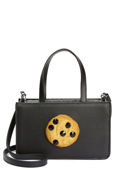 Shop Puppets And Puppets Jewel Cookie Leather Top Handle Bag In Black