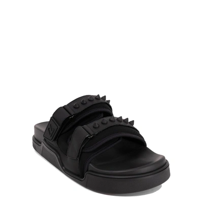 Shop Christian Louboutin Leather Velcro Sandals