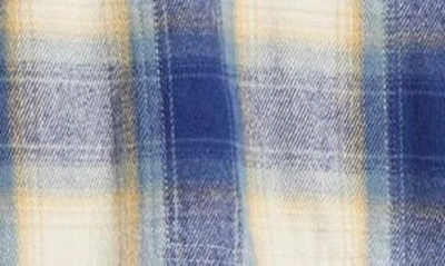 Shop Vans Pemberton Check Flannel Button-up Shirt Jacket In Blue Depths-oatmeal