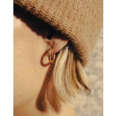 Shop Nordic Muse Gold Hammered Hoop Earrings, Waterproof