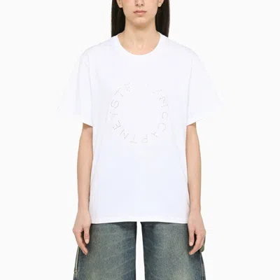 Shop Stella Mccartney Stella Mc Cartney White T Shirt With Diamond Logo