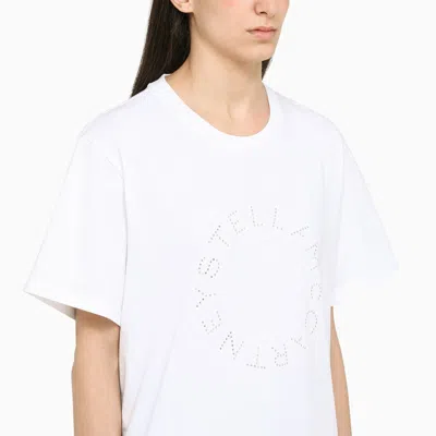 Shop Stella Mccartney Stella Mc Cartney White T Shirt With Diamond Logo