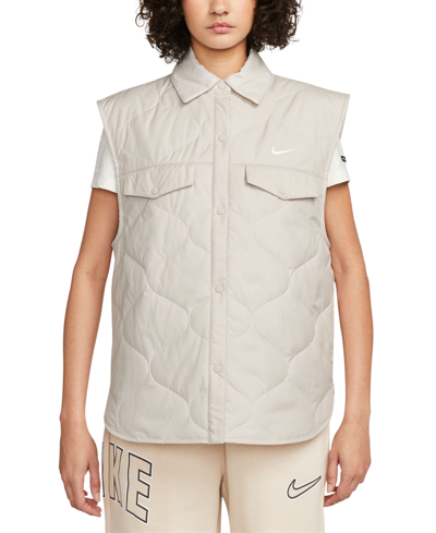 Shop Nike Sportswear Women's Essentials Vest In Light Orewood Brown,sail