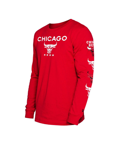 Shop New Era Men's  Red Chicago Bulls 2023/24 City Edition Long Sleeve T-shirt