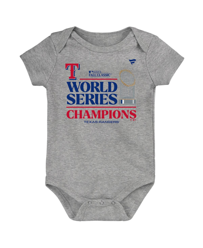 Shop Fanatics Infant Boys And Girls  Heather Gray Texas Rangers 2023 World Series Champions Locker Room Bo