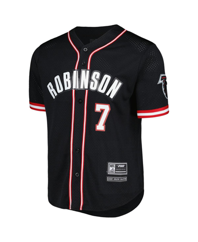Shop Pro Standard Men's  Bijan Robinson Black Atlanta Falcons Mesh Baseball Button-up T-shirt