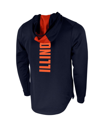 Shop Nike Men's  Navy Illinois Fighting Illini 2-hit Performance Pullover Hoodie