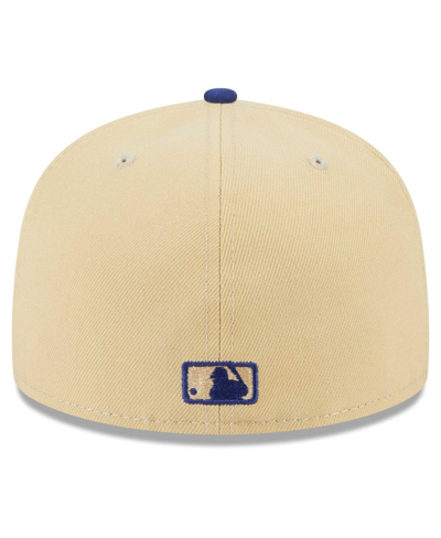 Shop New Era Men's  Cream, Royal Los Angeles Dodgers Illusion 59fifty Fitted Hat In Cream,royal